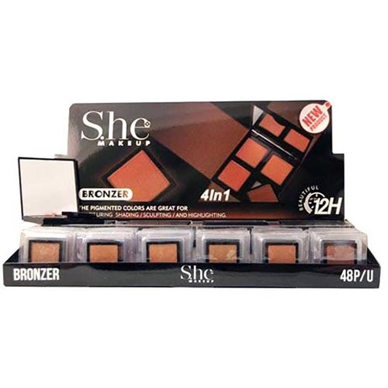 Deluxe Import Trading - Vente Poudre de soleil/poudre bronzante - Lot de 60 supports pour bronzer 4 en 1 et miroirs0