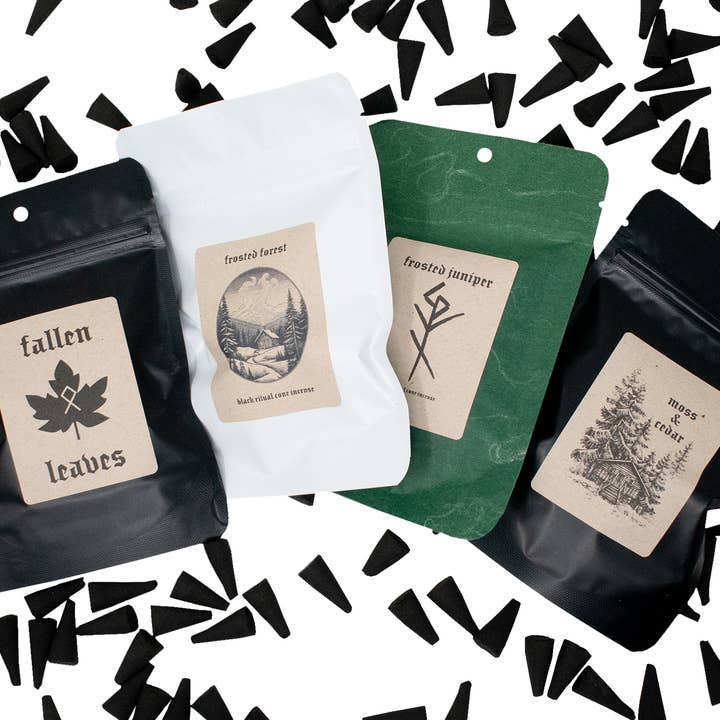 Encens en cône païen nordique - Pack de 30 offrandes rituelles trempées à la main pour la vente par Oreamnos Oddities