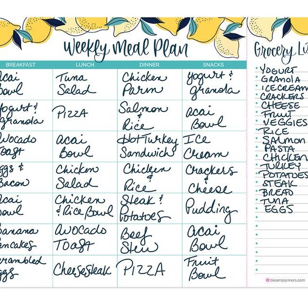 bloom daily planners - Wholesale Planner - 8.5x11 Horizontal Meal Planning Pad with Magnet