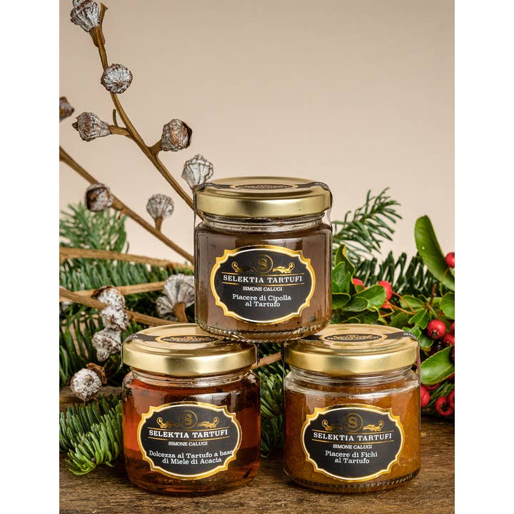 Selektia Tartufi - Venta al por mayor Lazo para envoltorio - Caja de Regalo Degustación de Mermeladas y Miel