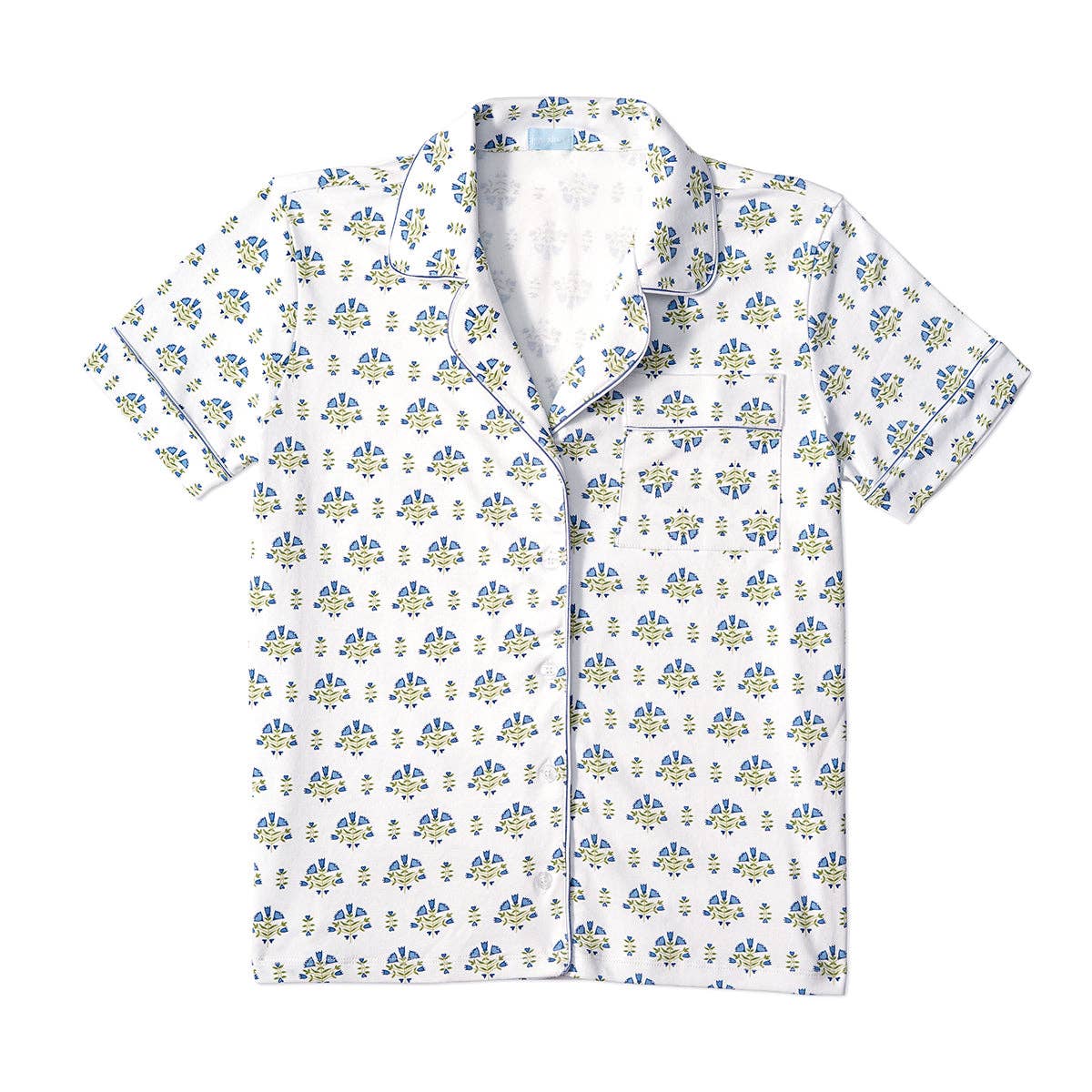 Lyre Flower Block PrintWomen’s Button Front Short Pajama Set for wholesale on Faire1