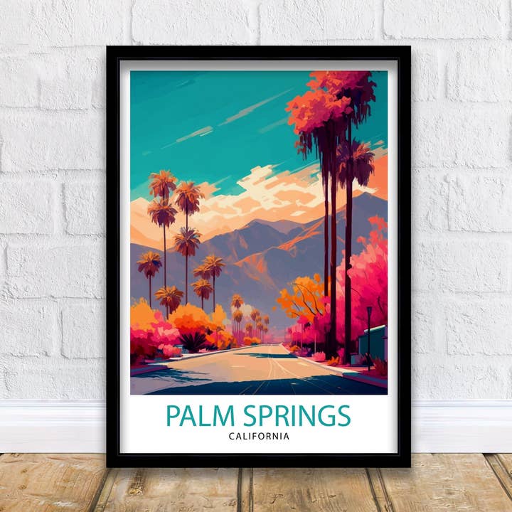 Palm Springs California Travel Poster for wholesale by InkNPrintz