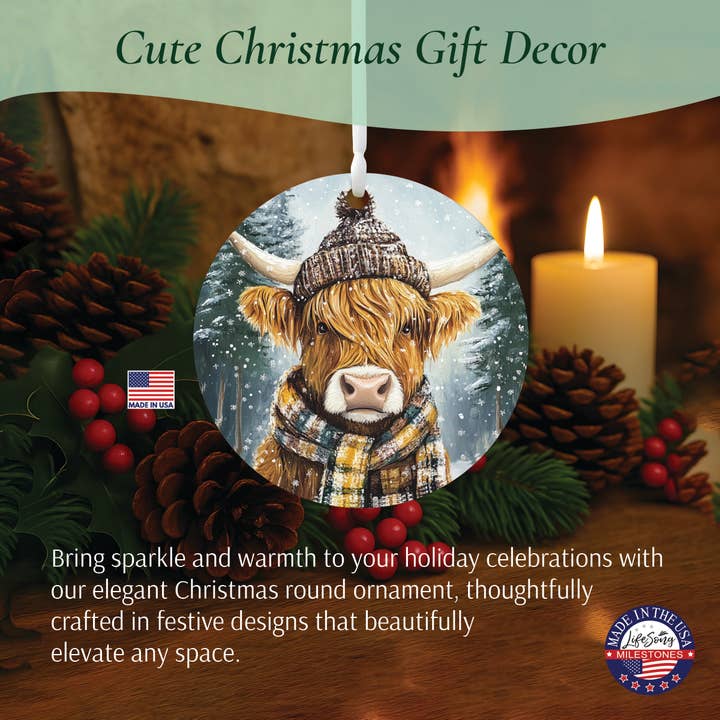 LifeSong Milestones - Wholesale Ornament - Highland Cow Christmas Ornament – Holiday Accessories4