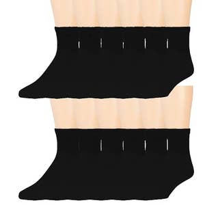 12 Pairs of Non-Skid Diabetic Cotton Quarter Socks with Non Binding To –  Wholesale Diabetic Socks