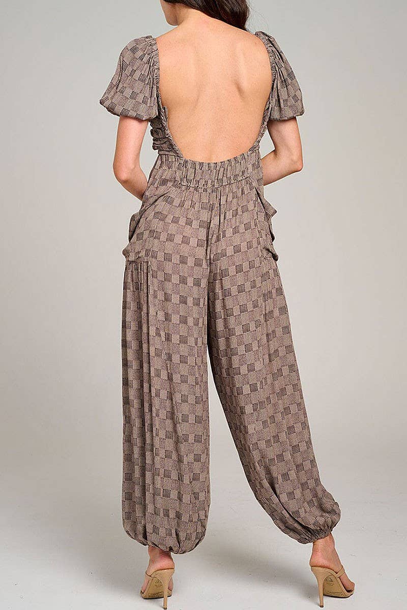 ROUSSEAU – wholesale Jumpsuit – Women's – PUFF SLEEVE FRONT POCKETS JOGGER JUMPSUIT6