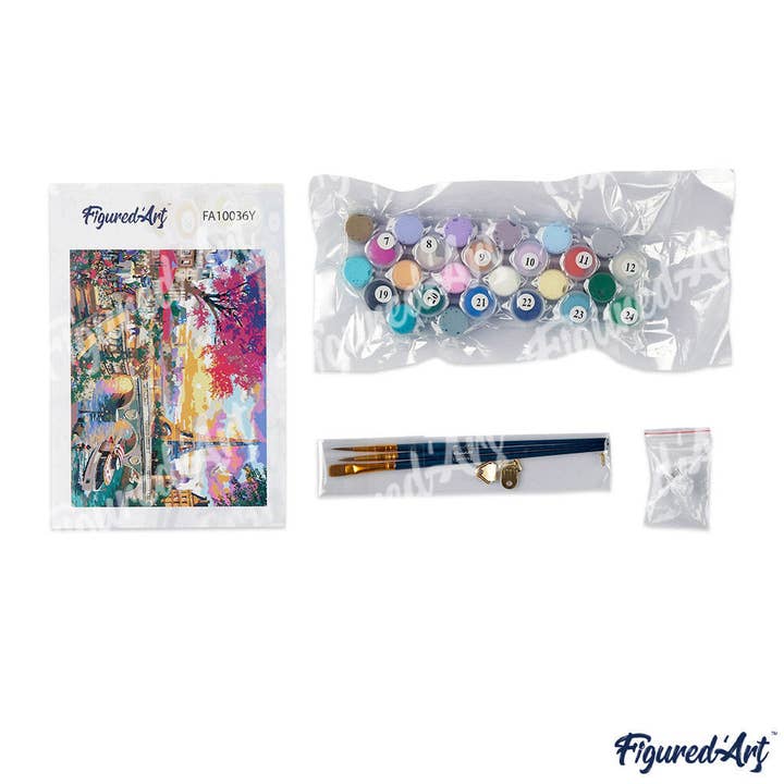 Figured'Art - Wholesale DIY Craft Kit - Paint by Numbers rolled - Retirement and tranquility