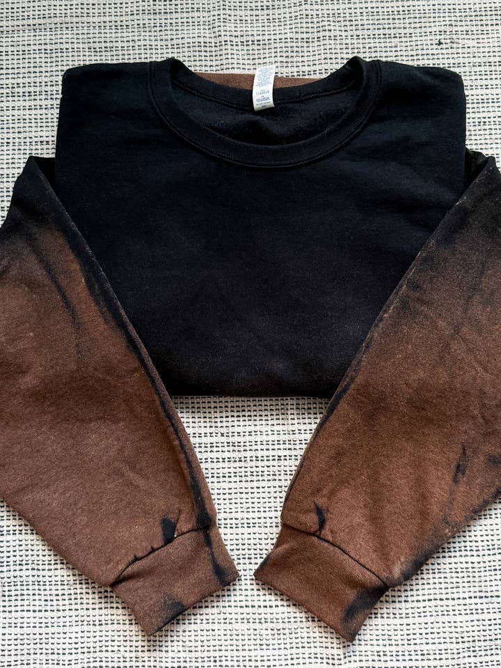 Black Reverse Ombre Tie Dye Bleached Sweatshirt for wholesale by The Bold Designer