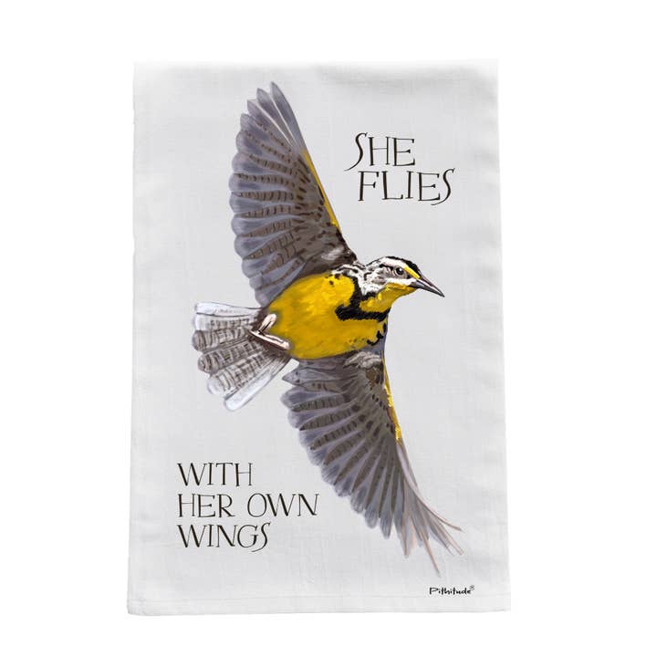 Meadowlark Flies Cotton Dish Towel for wholesale by Pithitude