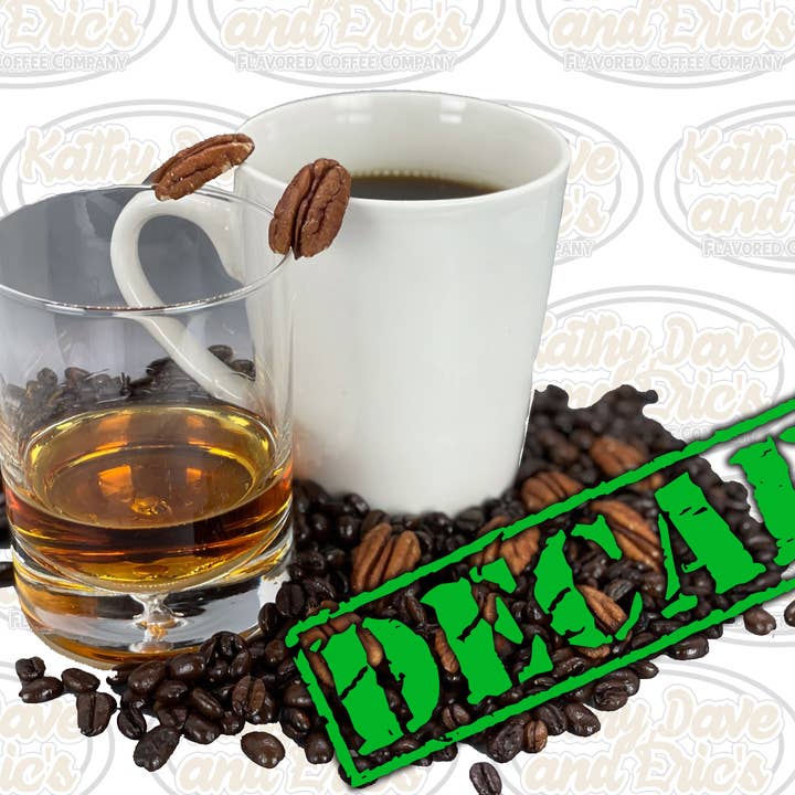 Bourbon Pecan Decaf for wholesale by Kathy, Dave and Eric's Flavored Coffee Company
