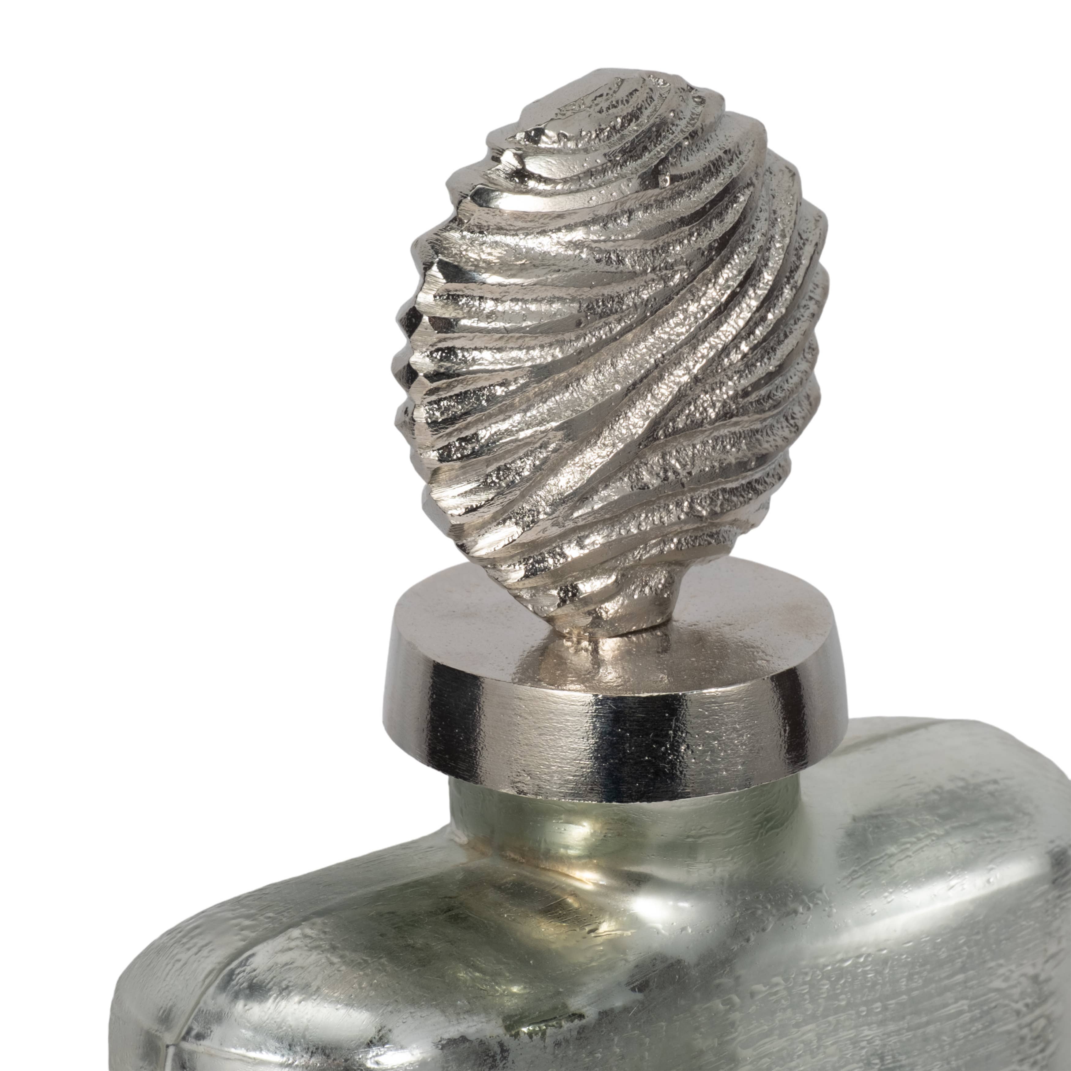 Sagebrook Home - Wholesale Decorative Jar - Glass Metallic Decorative Jar Orb Topper - Silver, 16 in.6