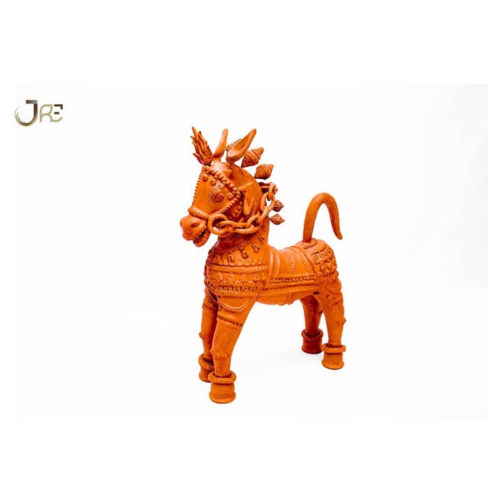 Royal Terracotta Horse (Pair) 2.4 Ft - Pottery Clay Art for wholesale by JRE Home Decor