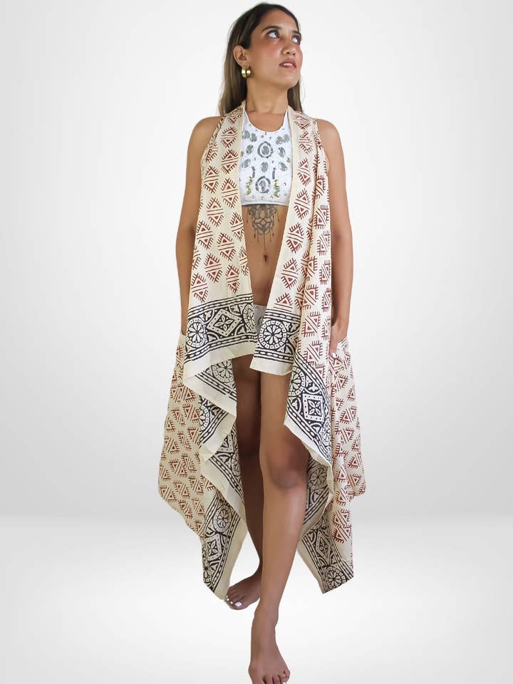 Tribe bohemisk klänning med fickor och skärp för wholesale av Be Sunset