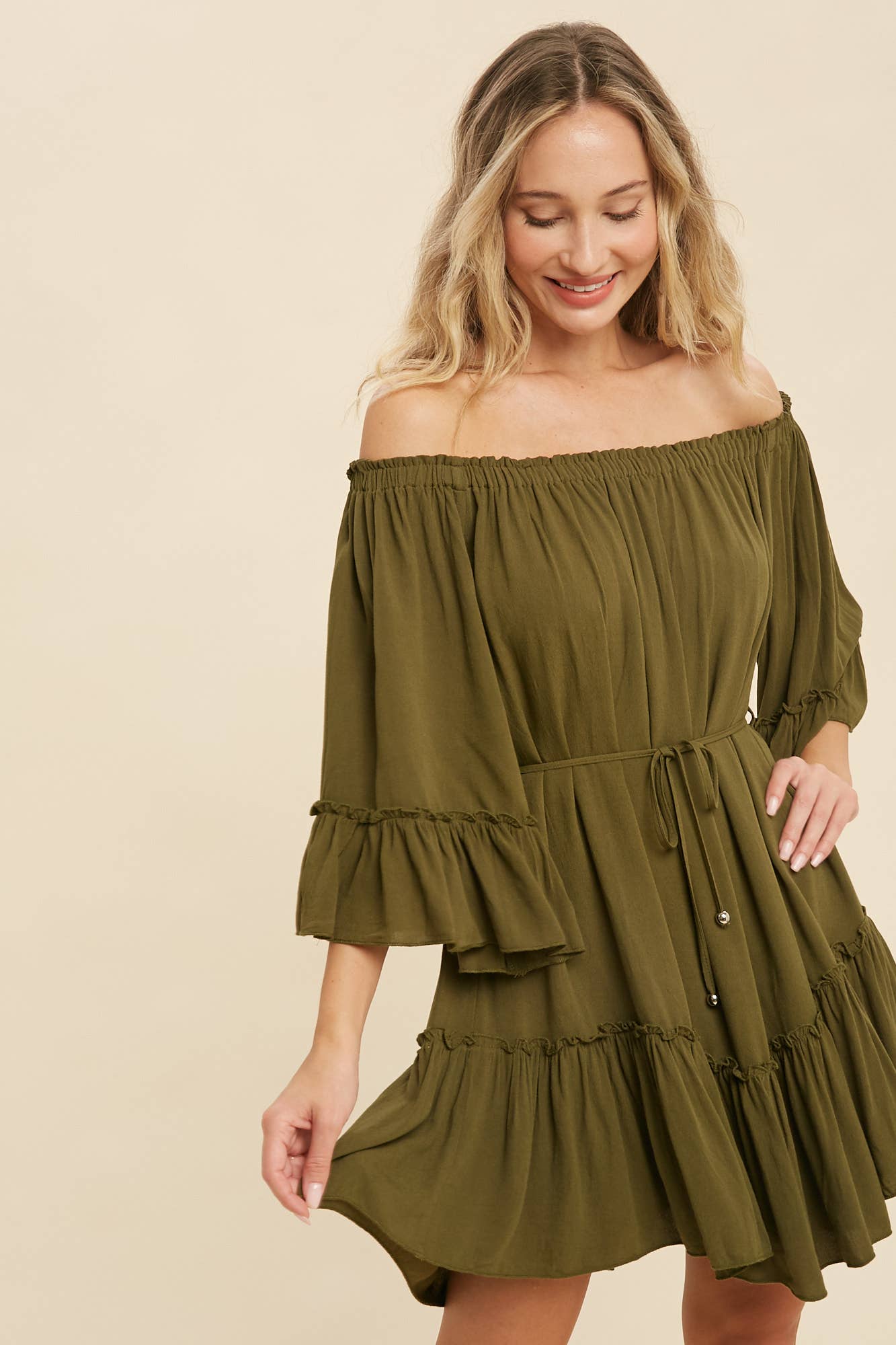 Bluivy - Wholesale Dress - Women's - RUFFLED SOLID BOHO DRESS20