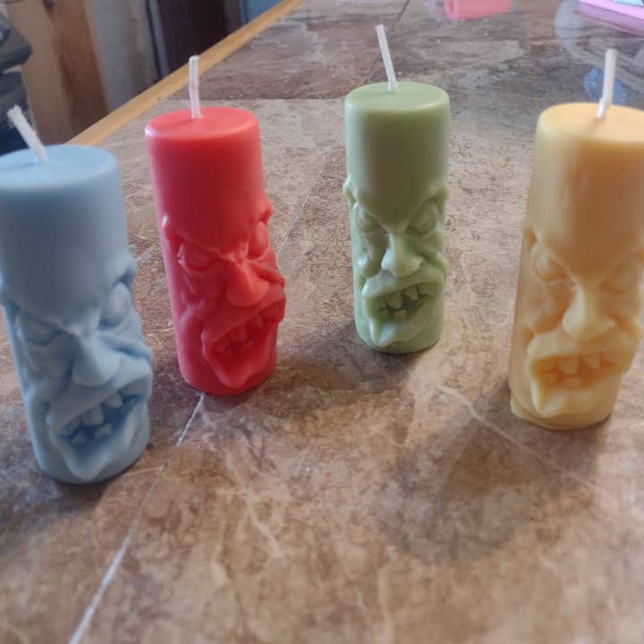 Monstergezicht kaarsenset van 4 voor wholesale door Scent Fushion Candles