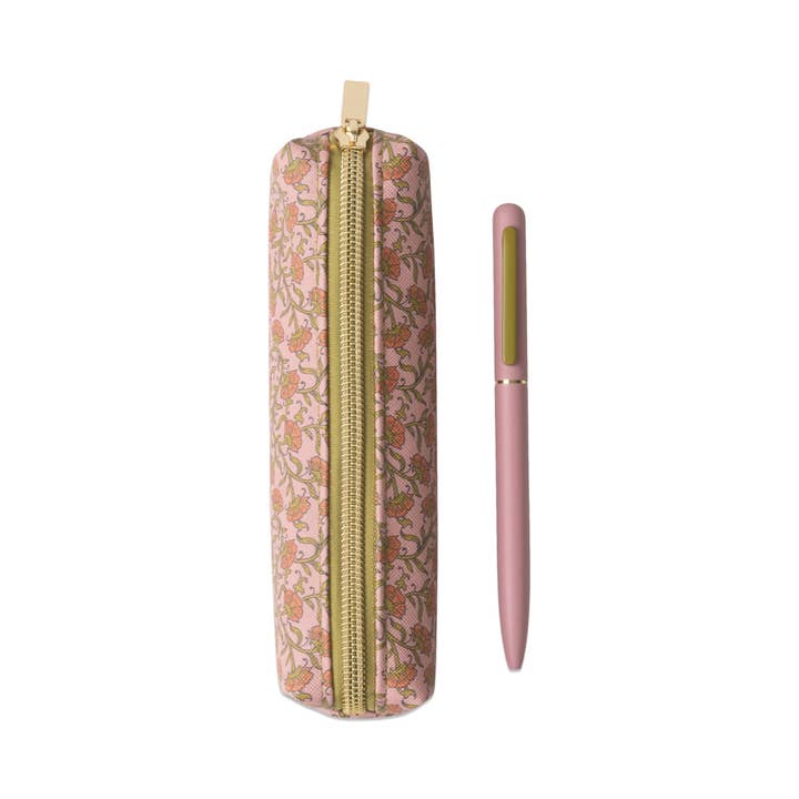 Designworks Collective – wholesale Pen – Pen & Pouch Set - Pink Vintage Floral1