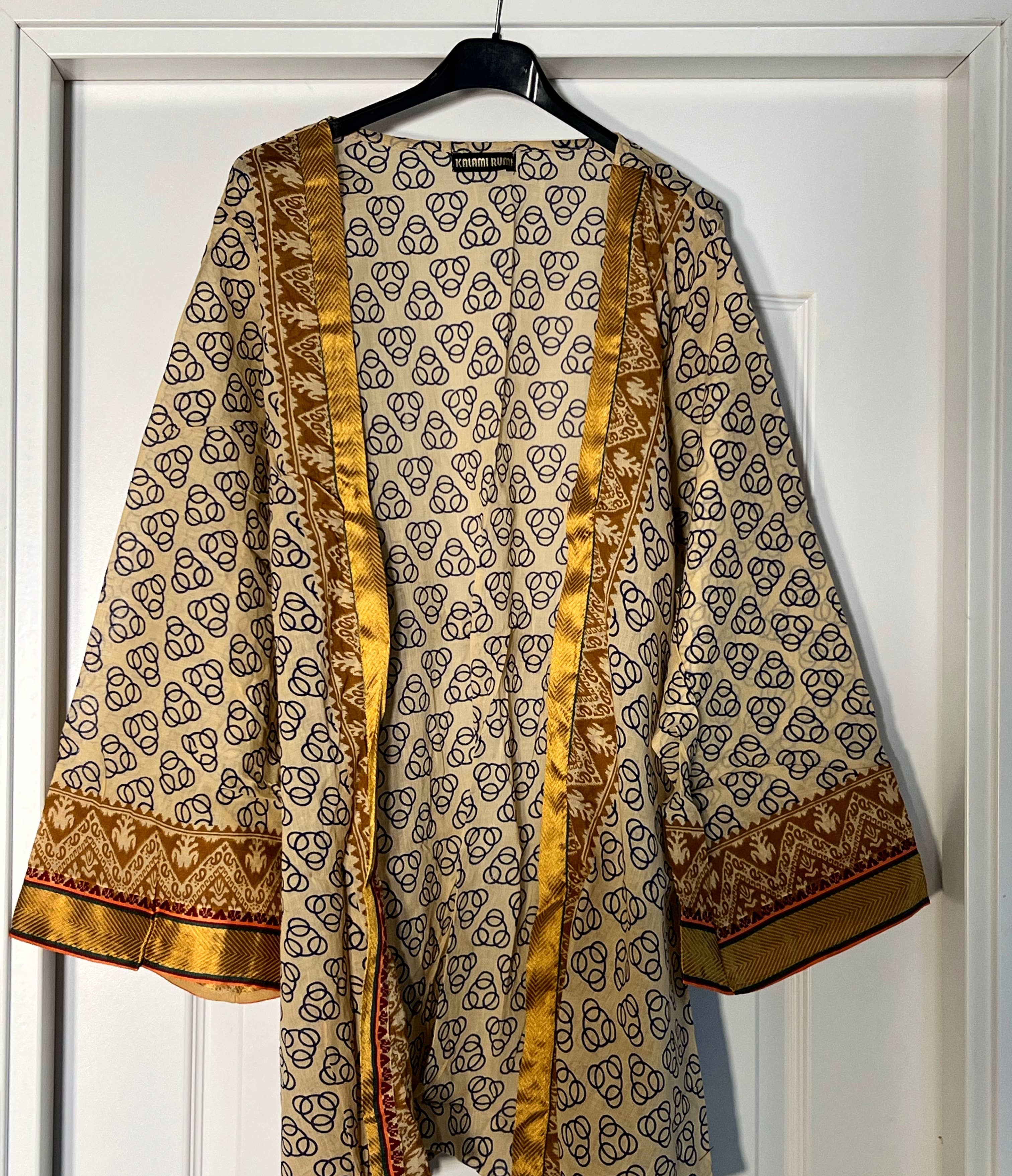 Kinomy - Vente Kimono – femme - Kimono court pour femmes en coton avec motifs ethniques5