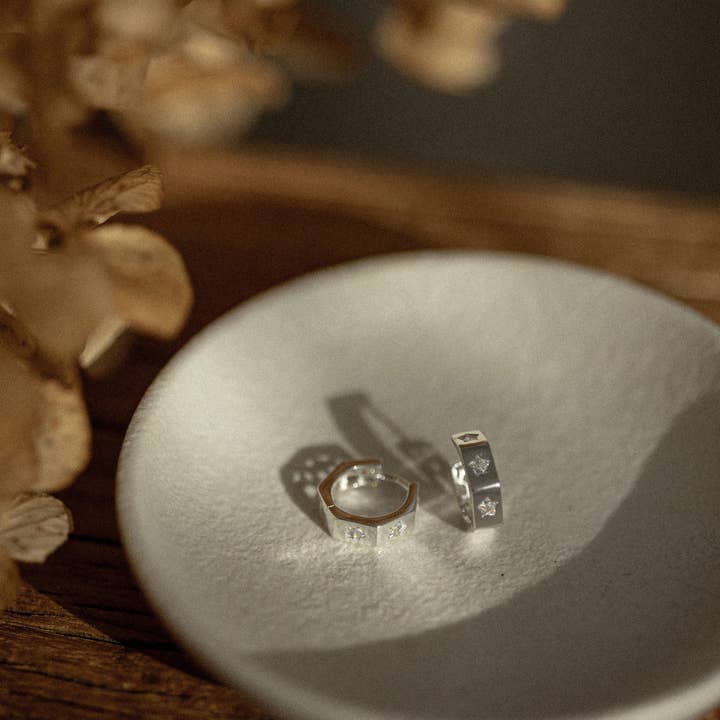 Silver Linings Collection - Wholesale Huggie earrings - Whistledown Hoops - Silver1