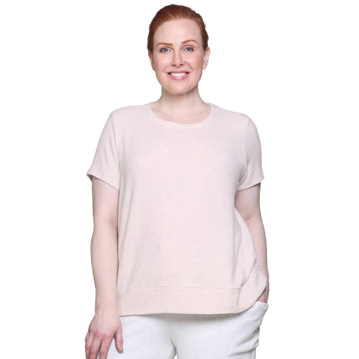The Comfort Collection- The Cap Tee- TAUPE- PLUS SIZE for wholesale by La Cera