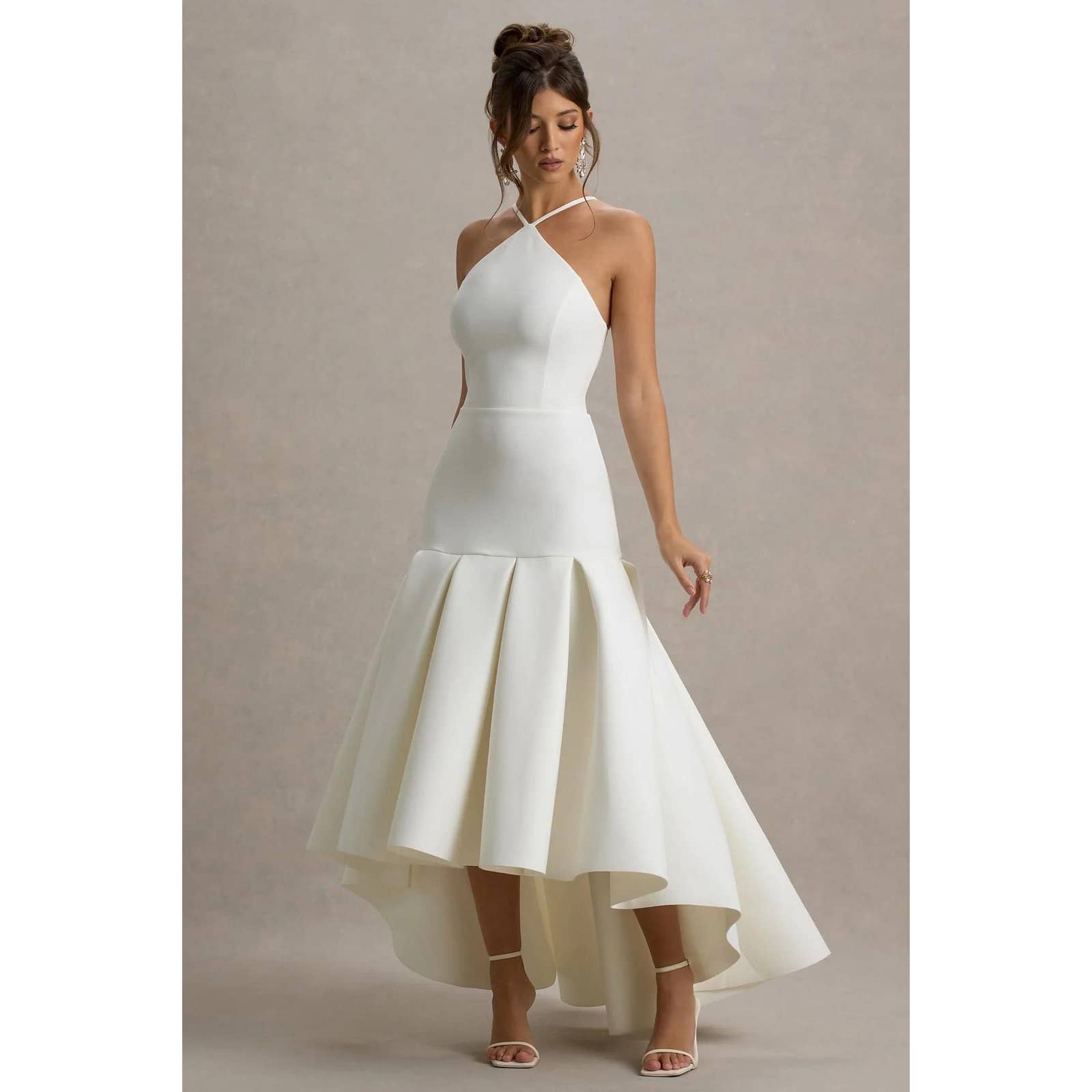 DORCAS – Großhandel Kleid – Damen – Maxikleid mit Rüschen und schulterfreiem Design9