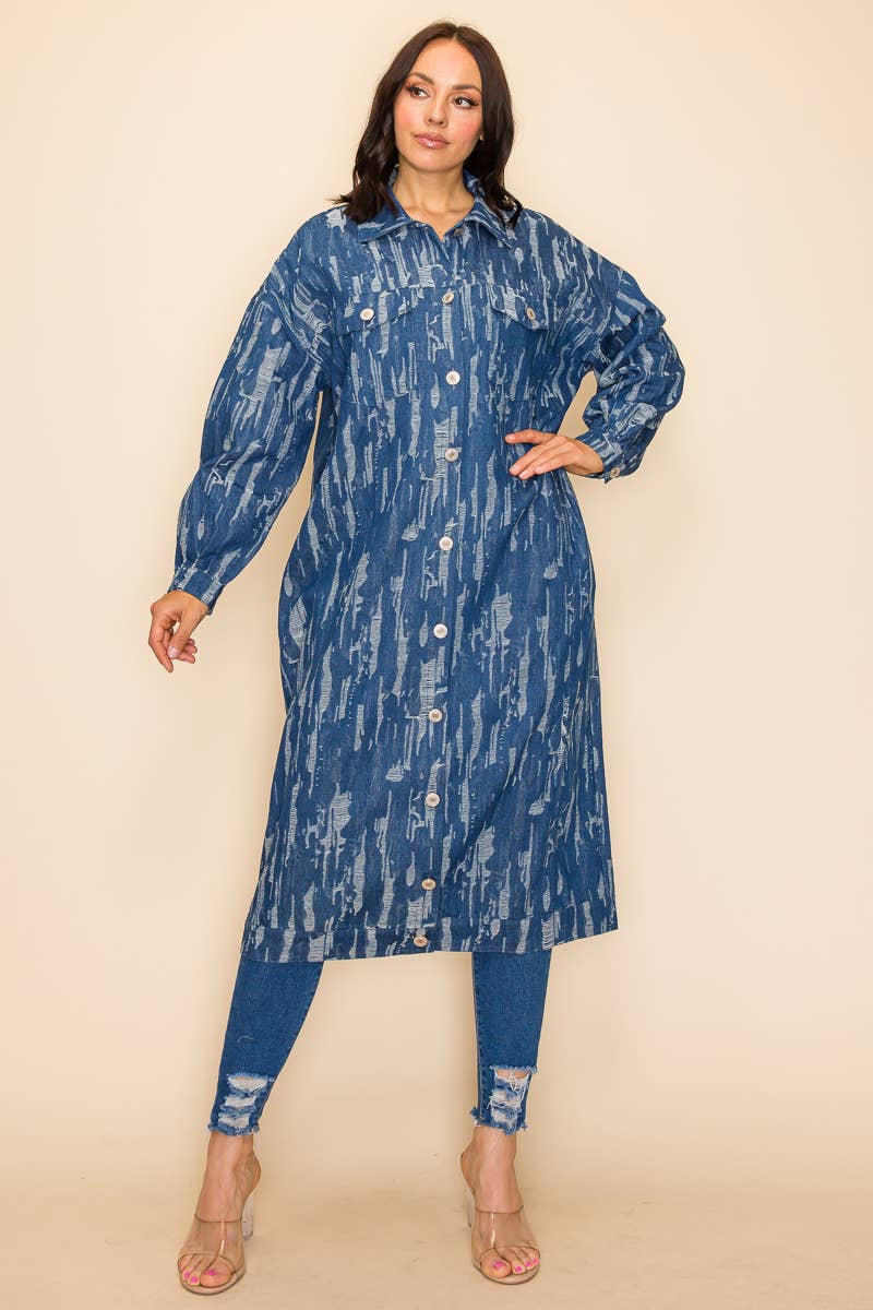 QMP Moda - Wholesale Denim Jacket - Women's - OVERFITTING DENIM JACKET WITH POCKETS   3