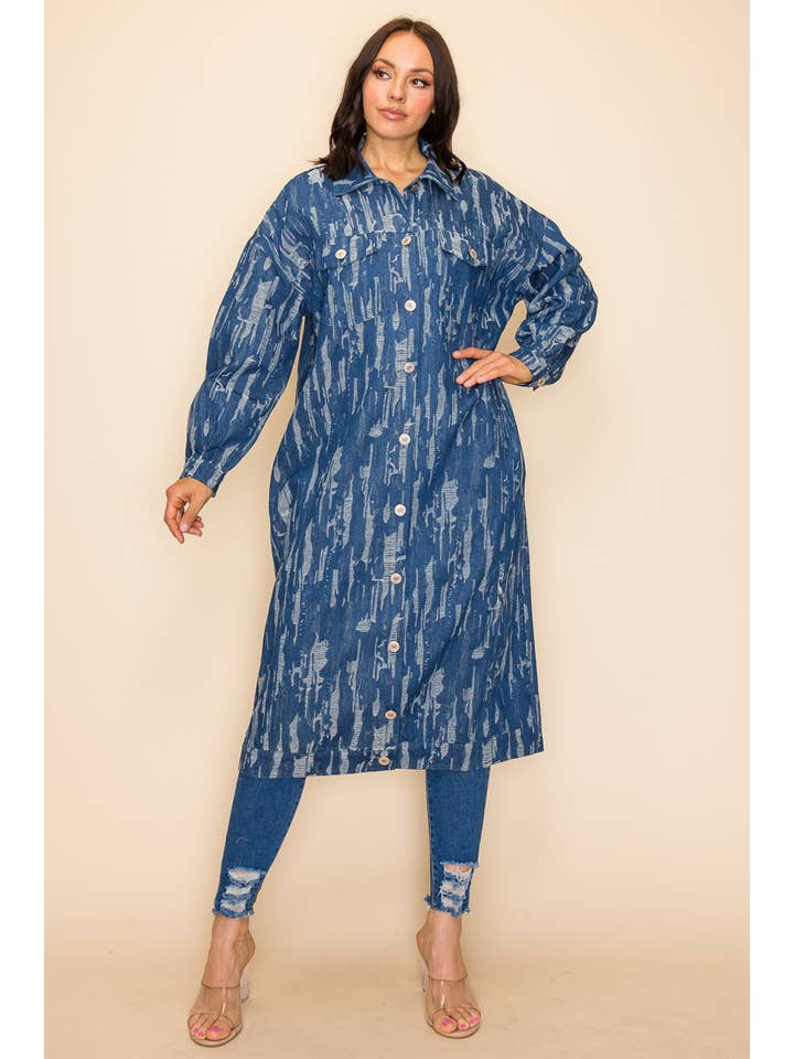 QMP Moda - Wholesale Denim Jacket - Women's - OVERFITTING DENIM JACKET WITH POCKETS 3