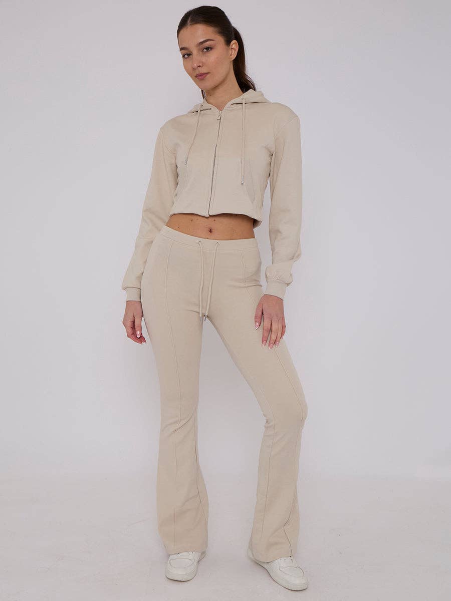 AX Labels - Wholesale Lounge Set - Women's - Interlock Cropped Zip Hoodie and Flared Trouser Set14