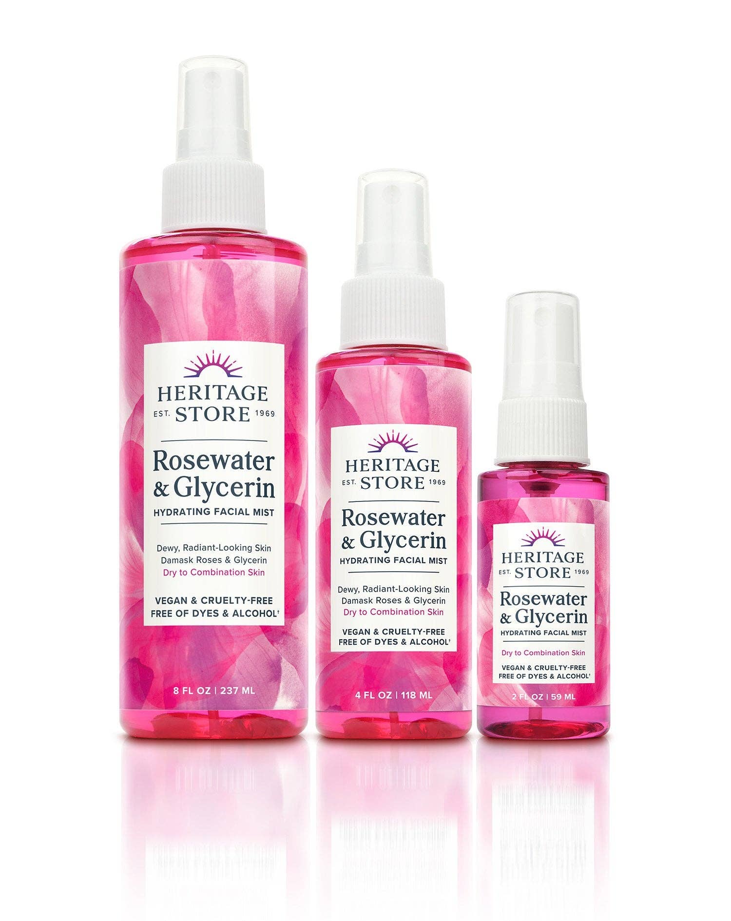 Heritage Store - Wholesale Face & Body Mist/Water - Rosewater & Glycerin 2oz/4oz/8oz9