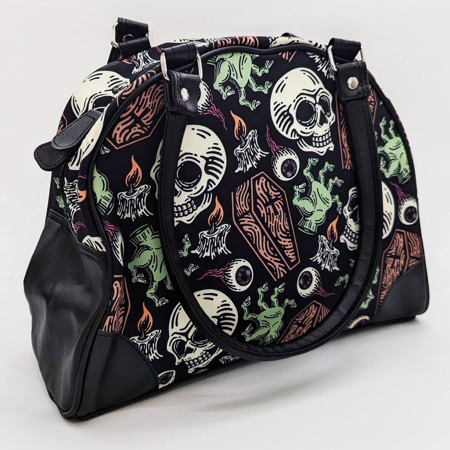 Shady Front - Venta al por mayor Bolso con asas - Mujer - Bolso con ataúdes y calaveras1
