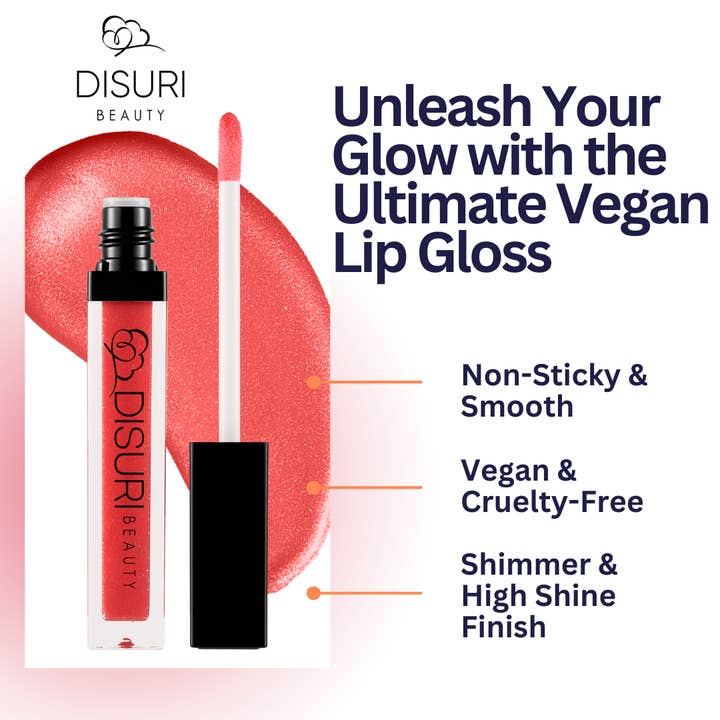 DISURI Beauty Shimmer Lip Gloss - Tropical Burst for wholesale on Faire