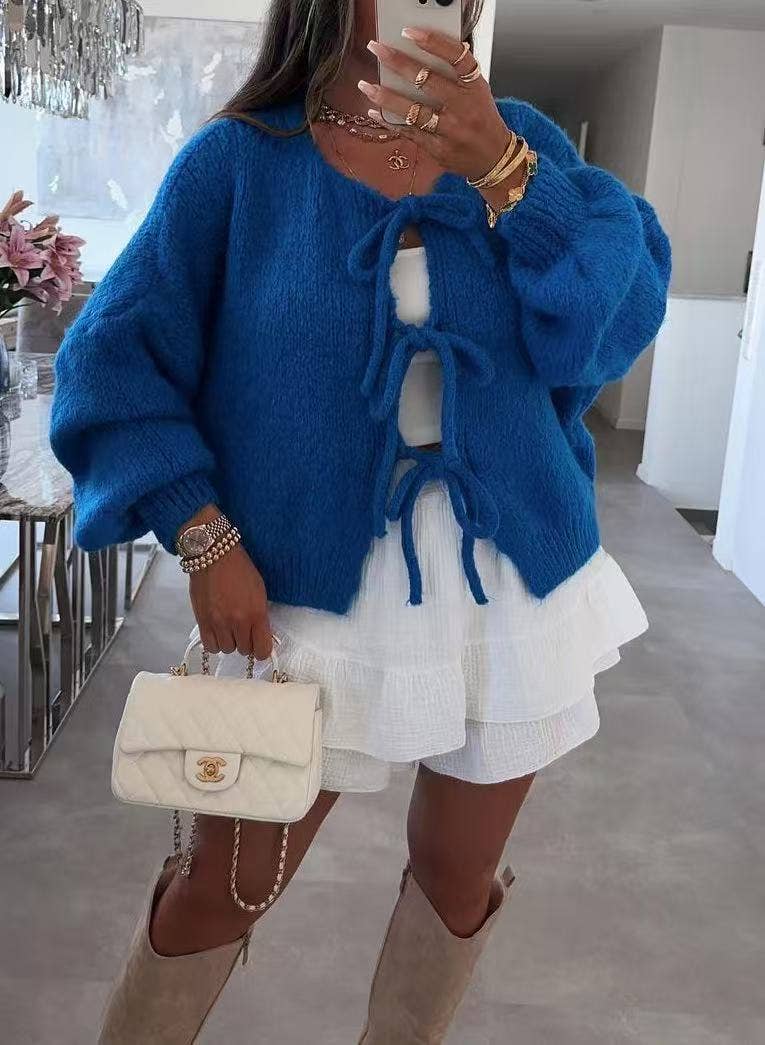 ESTEE BROWN - Venta al por mayor Cárdigan - Mujer - Chaleco de lana con cordones - 2461814