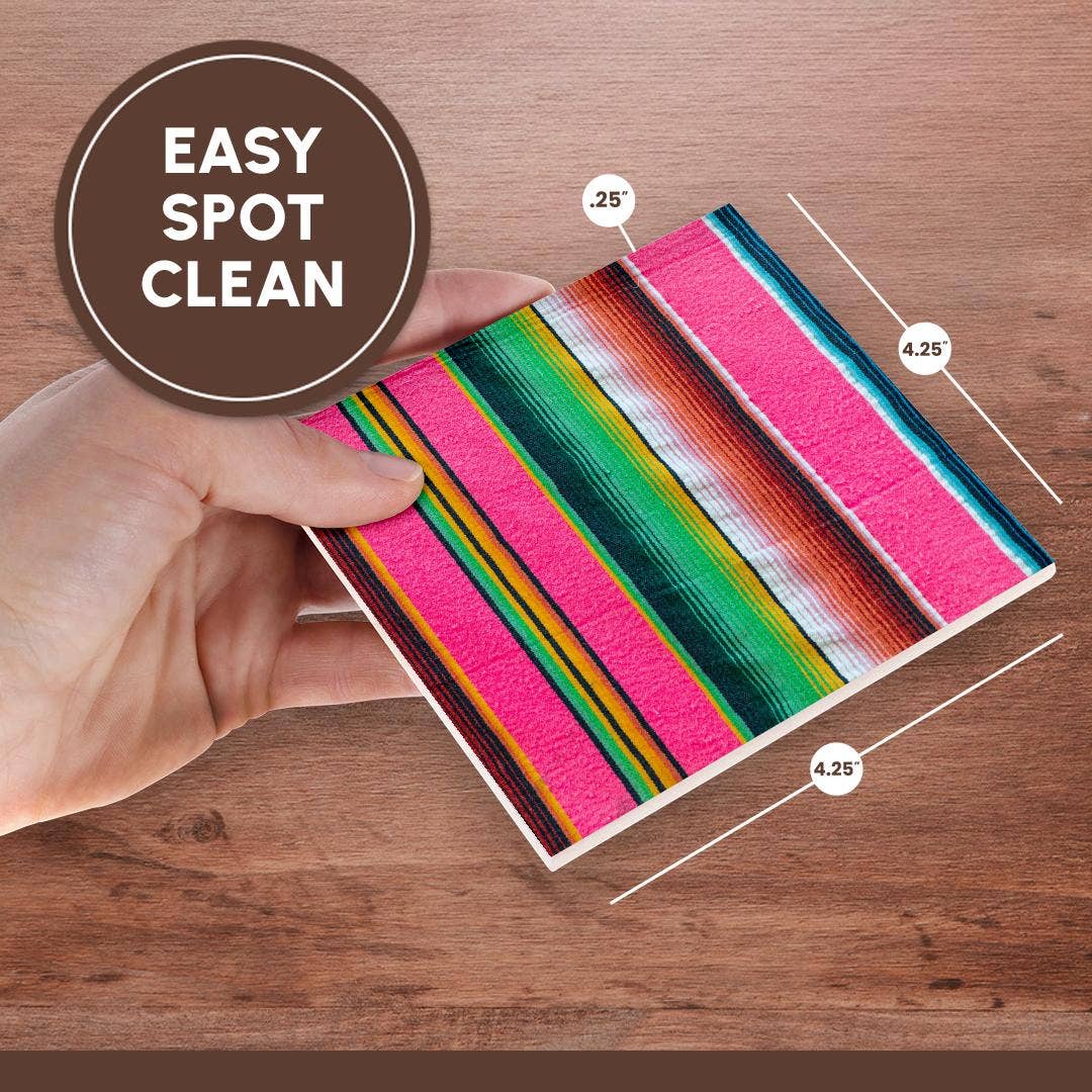 3dRose - Wholesale Coasters - 3dRose, Loreto, Baja California Sur, Mexico. Colorful traditional blanket., Coaster6