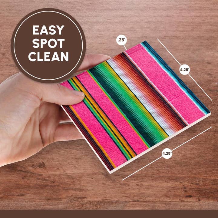 3dRose - Wholesale Coasters - 3dRose, Loreto, Baja California Sur, Mexico. Colorful traditional blanket., Coaster6