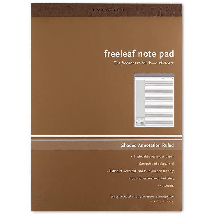 Levenger - Wholesale Notepad - Freeleaf Shaded Annotation Ruled Pads (set of 5)