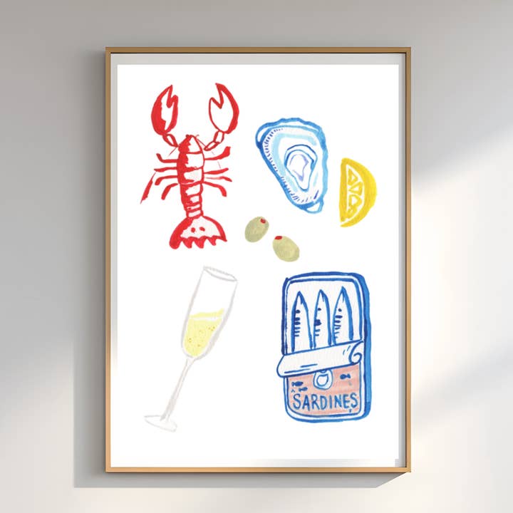 "Nantucket Nibbles" Gouache Illustration for wholesale by de la crem studio