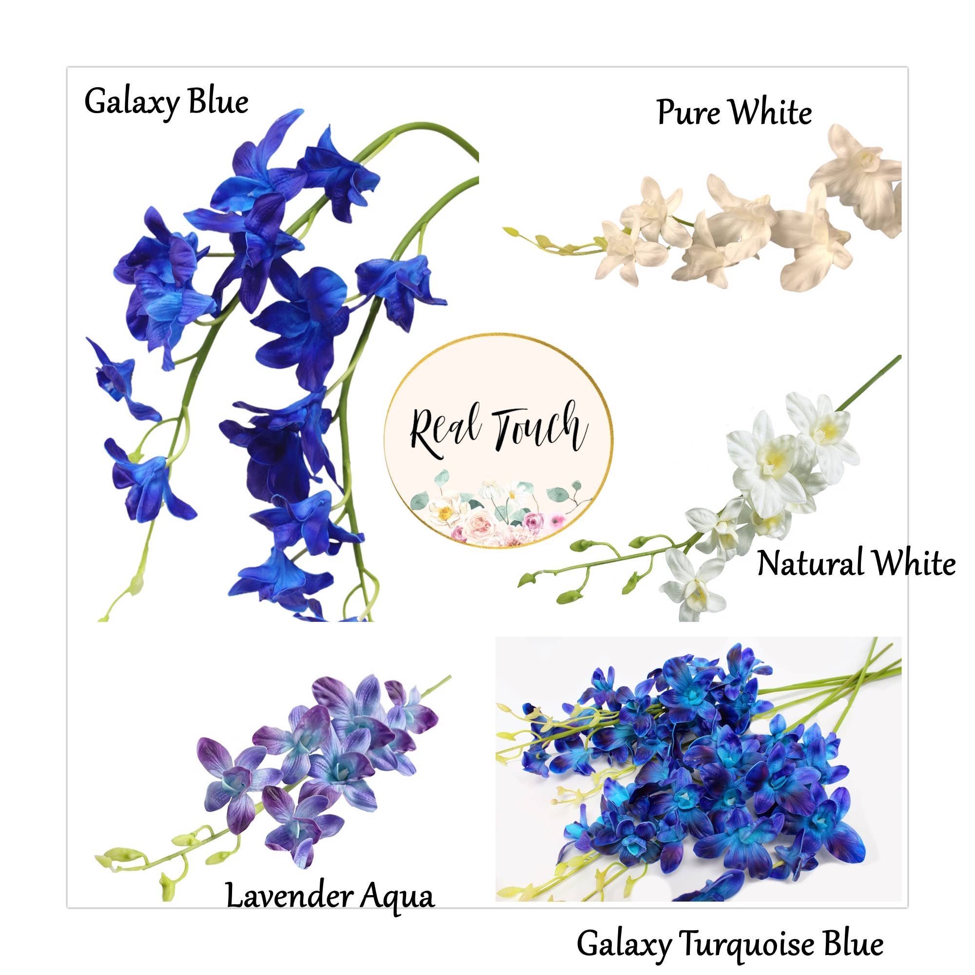 Angel Isabella - Venta al por mayor Flores artificiales - Orquídea artificial de tacto real de 76 cm con 7 flores2