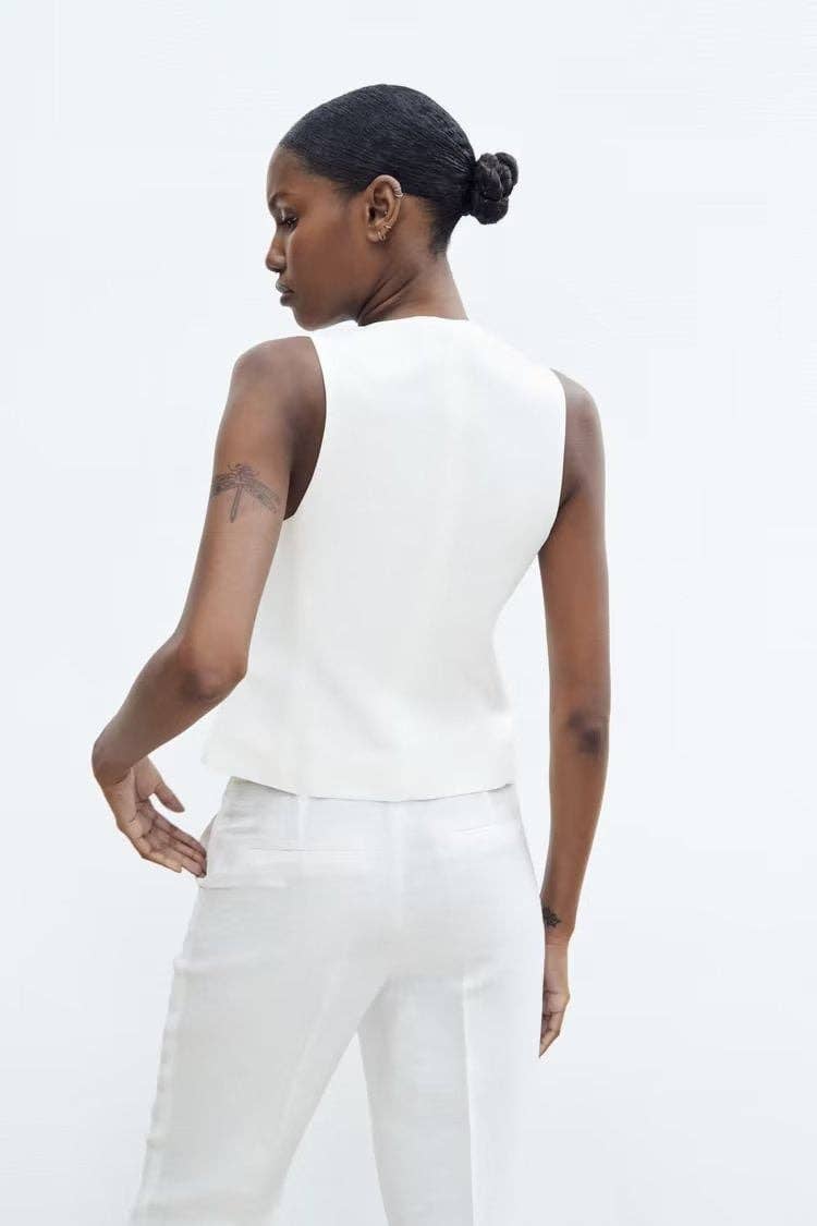 Marayn - Wholesale Suit Set - Women's - Linen Suit Set Blazer Vest and Trousers  Chic Export38