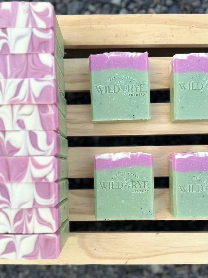 Pineapple Kiwi Goat Milk Soap for wholesale by Wild Rye Soapery