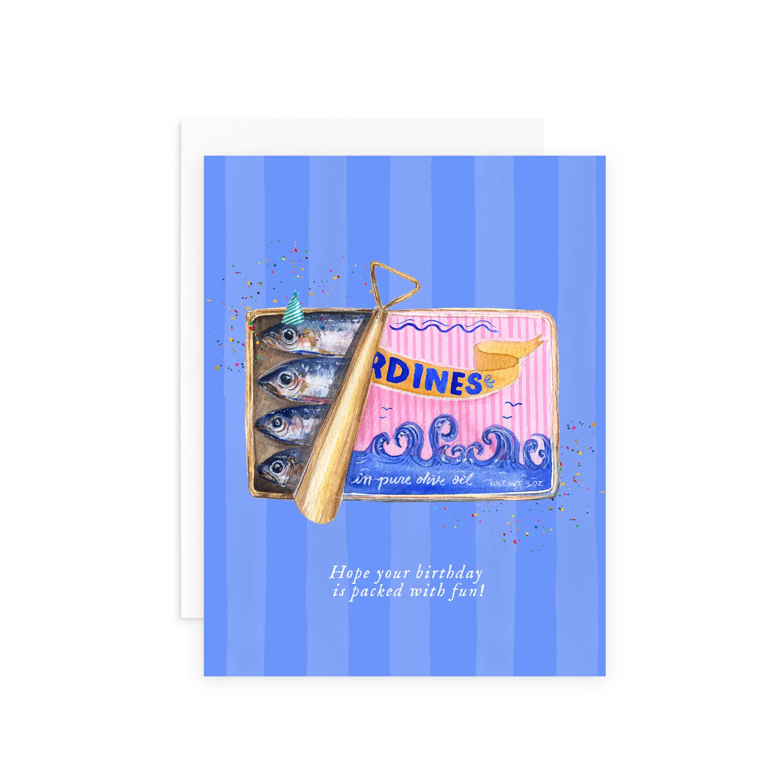Cami Monet - Wholesale Birthday Card - Packed with Fun Sardine Birthday Greeting Card