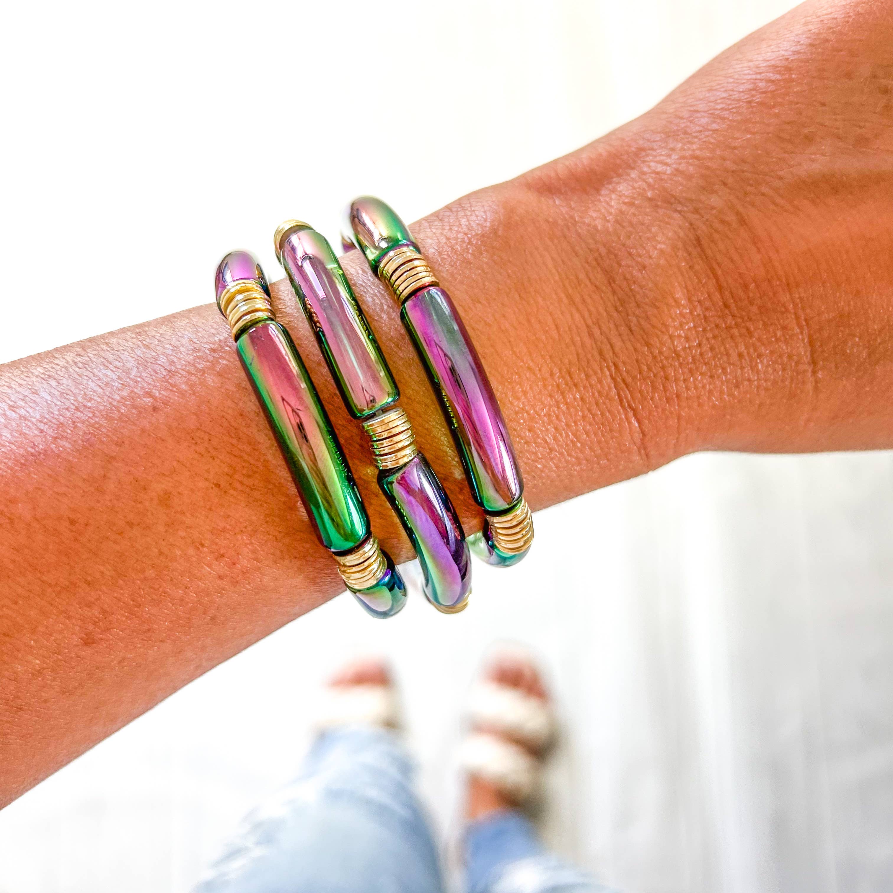 Savvy Bling - Wholesale Beaded Bracelet - Metallic Tube Bracelets98