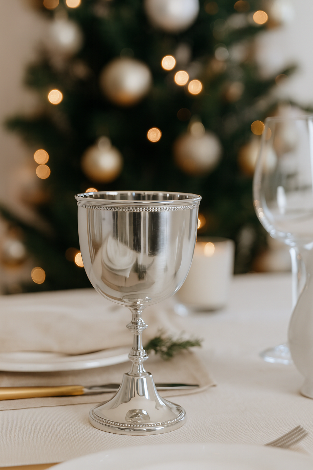 Corbell Silver - Wholesale Drinking Glass/Cup - Gadroon Chalice Cup 18 oz capacity Silver Plate. SKU #: WGT01607.1