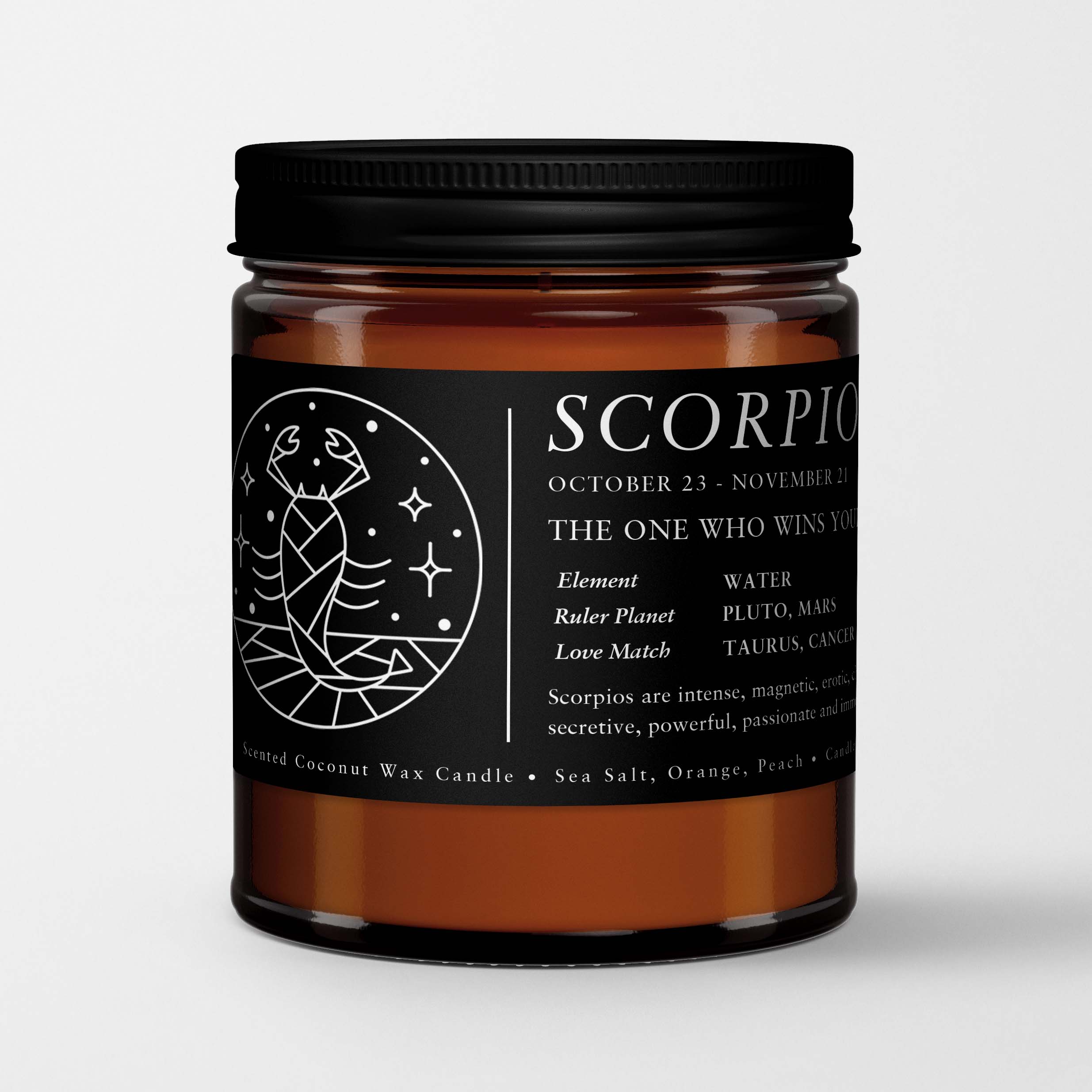 Candlefy - Wholesale Jar/Filled Candle - Zodiac Candles / Birthday Candles in Amber Glass I Candlefy8