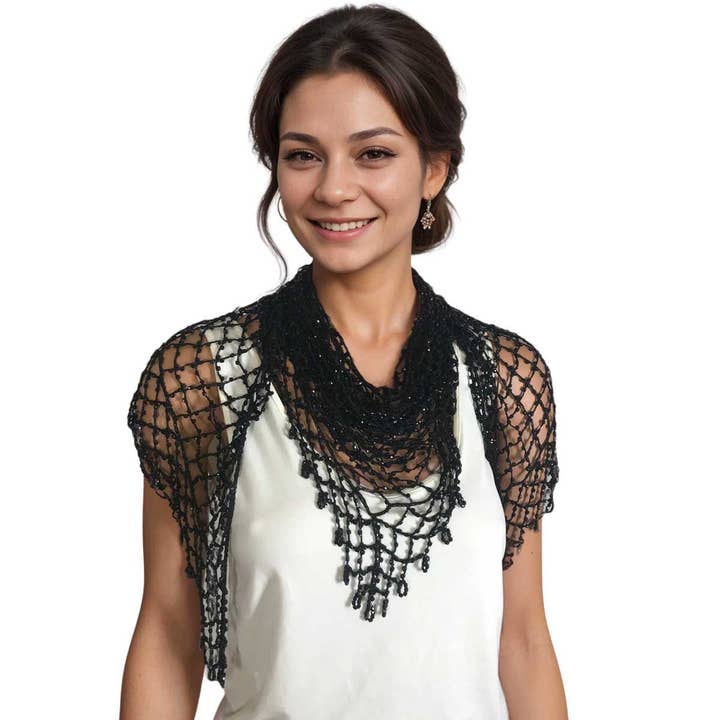 The Magic Scarf Company - Wholesale Outerwear Vest - Women's - 027 - Shanghai Beaded Triangle3