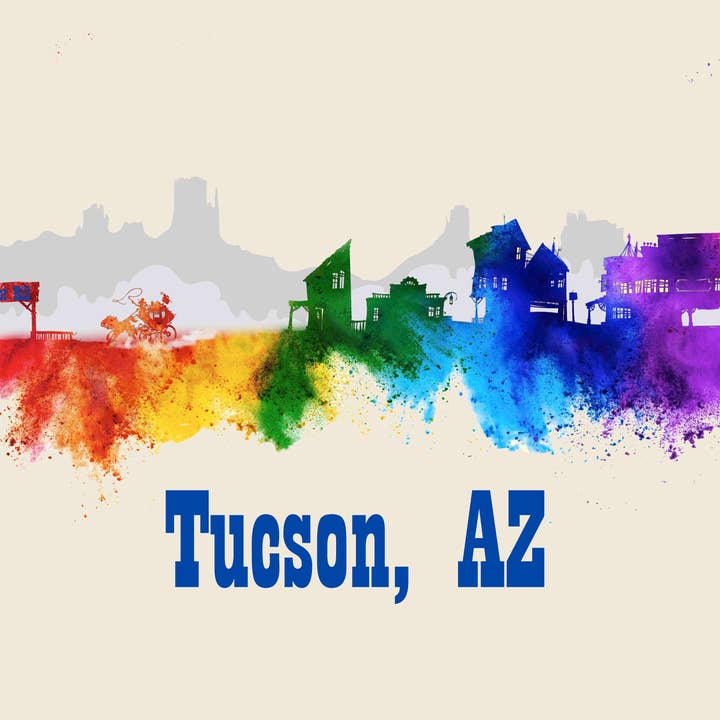 City Of Tucson Skyline Poster Watercolor Art 2 for wholesale by BMS BIZ