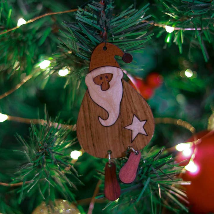 Ornements de Noël en bois faits à la main | Lot de 3 pour la vente par Zwende