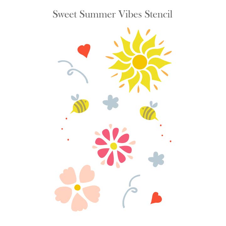 Sweet Summer Vibes Stencil (2 Layer Stencil) for wholesale by The Stencil Studio