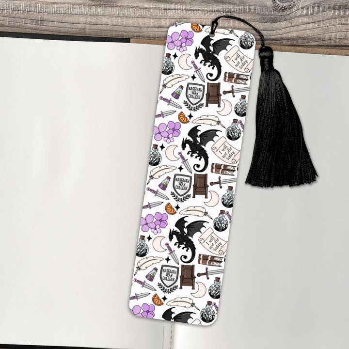 Fourth Wing Metal Bookmark for wholesale by The Corner Shop