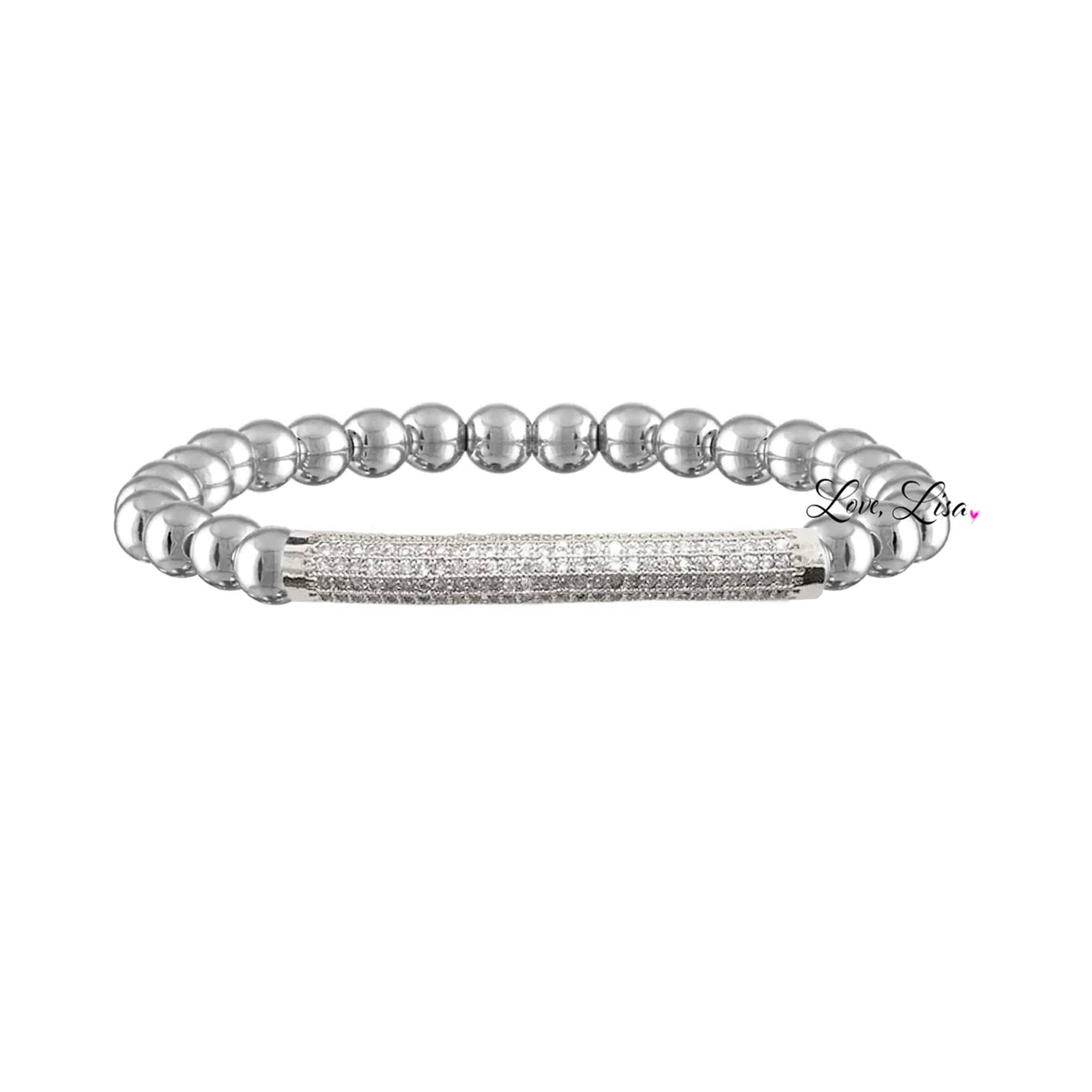 Love, Lisa - Wholesale Beaded Bracelet - Lexi Pave Bar Bracelet0