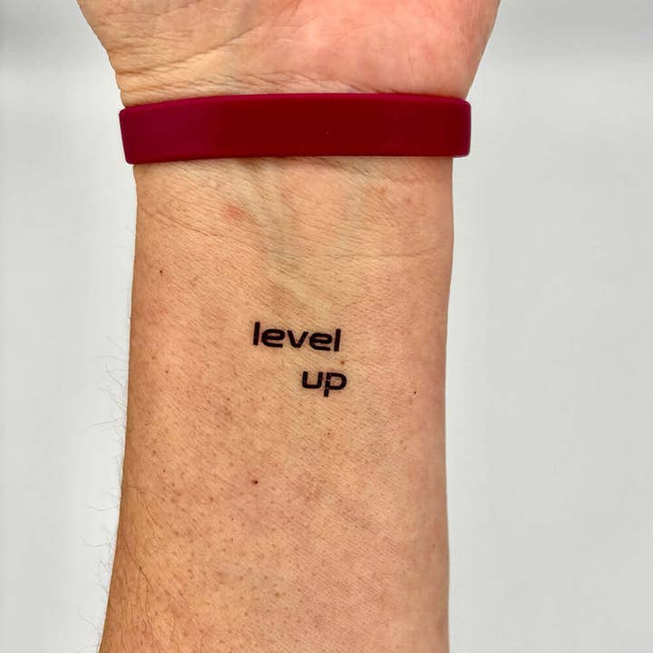 Level Up Motivational Tattoo for wholesale by MotivInk