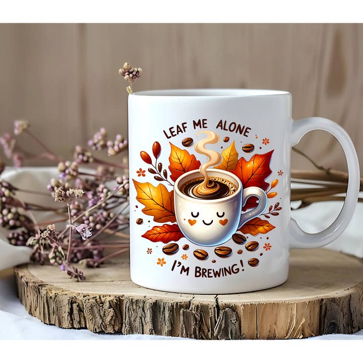 Leaf Me Alone Coffee Mug 11oz Tea Cup Gift for Coffee Lovers for wholesale by simply creative