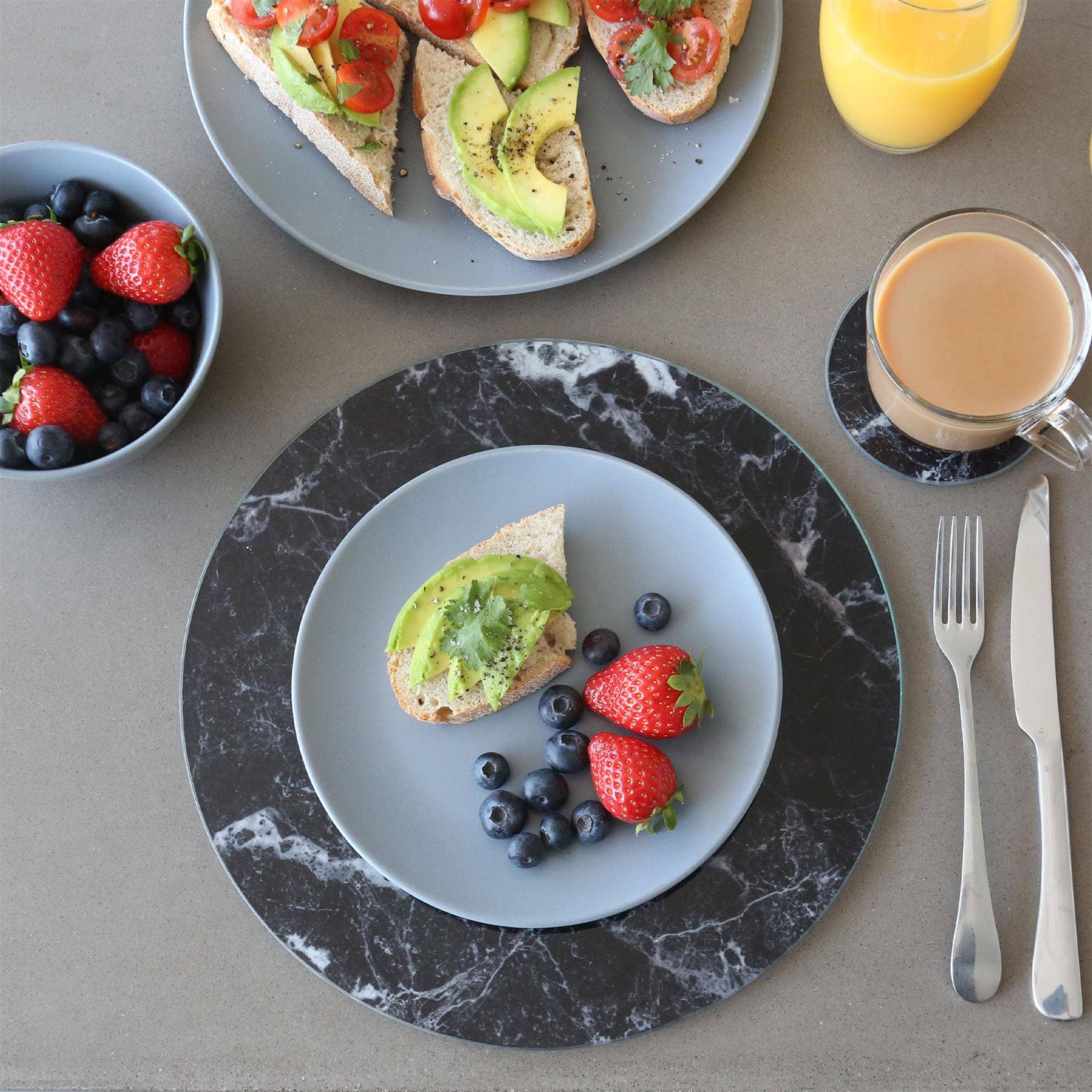 Rinkit Ltd – wholesale Coasters – Round Glass Coasters - 10cm - Marble3